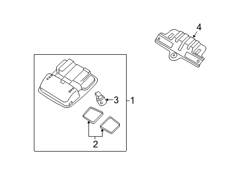 2009 Kia Rio5 Overhead Console Lens-OVERHEADEAD Console Diagram for 928011G000