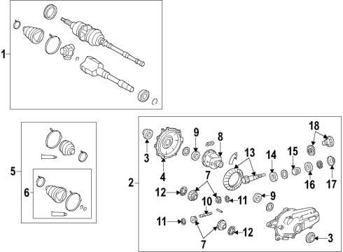 2016 Lexus RC350 Front Axle, Axle Shafts & Joints, Differential, Drive Axles, Propeller Shaft Carrier Sub-Assembly, Differential Diagram for 41101-30101