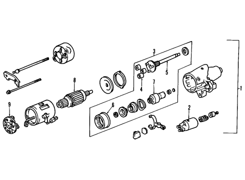 1991 Acura Legend Starter Starter Motor Assembly (Mhg001) (Mitsubishi) Diagram for 31200-PY3-004