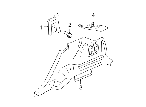 2008 Ford Edge Interior Trim - Quarter Panels Quarter Trim Panel Diagram for 7T4Z-7831012-BA