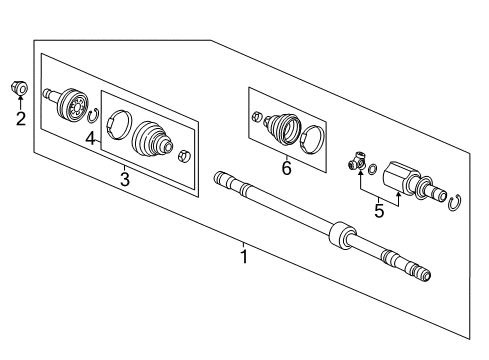 2021 Honda Civic Drive Axles - Front JOINT SET, OUTBOARD Diagram for 44014-TBA-A70