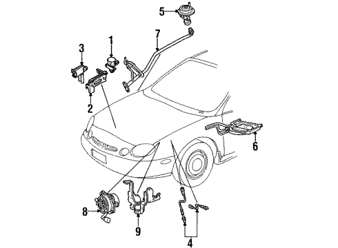 1997 Ford Taurus A.I.R. System Tube Assembly Diagram for F6DZ9D477A