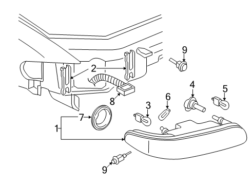 2005 Buick Century Headlamps Harness Asm-Fwd Lamp Wiring Diagram for 15257686