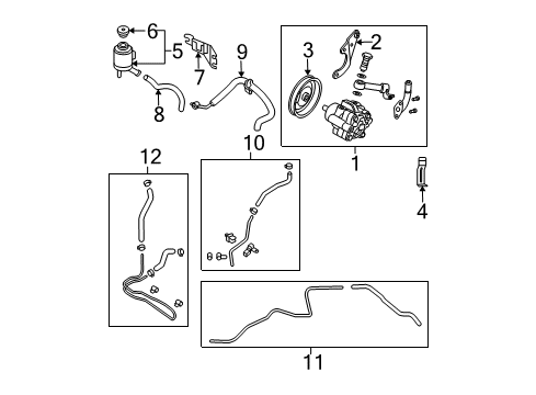 2005 Nissan Quest P/S Pump & Hoses, Steering Gear & Linkage Hose Assembly Suction Diagram for 49717-CK000