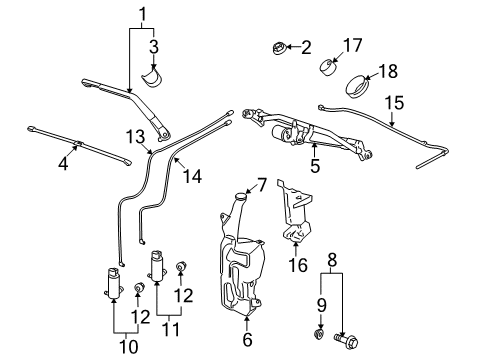 2009 Chevrolet Tahoe Wiper & Washer Components Heater Asm-Windshield Washer Solvent Diagram for 25956850