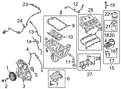 2021 Ford F-150 Engine Parts Oil Pump Gasket Diagram for 4S7Z-6659-A