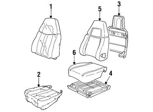 1990 Chevrolet Corvette Seat Components Seat Back Cover Diagram for 10174818