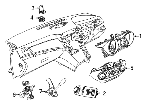 2015 Chevrolet Caprice Cluster & Switches, Instrument Panel Cluster Assembly Diagram for 92273781