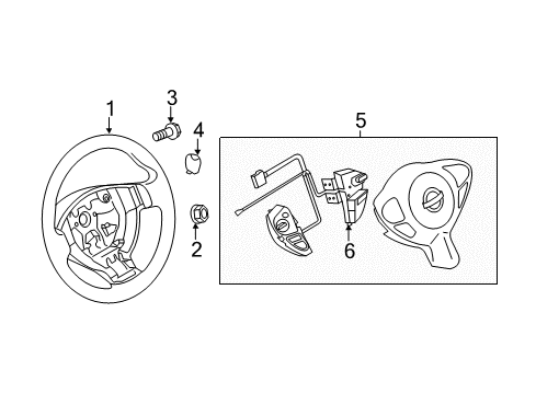 2012 Nissan Juke Cruise Control System Switch-ASCD, Steering Diagram for 25550-1KA1A