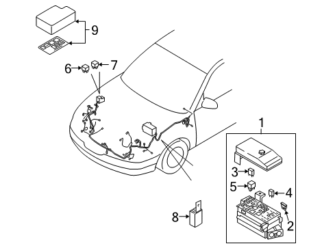 2008 Kia Amanti Electrical Components Relay-Mini Diagram for 9523038000