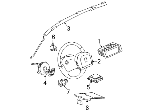 2005 Chevrolet Equinox Air Bag Components Sensor Asm-Inflator Restraint Side Imp Diagram for 10373059