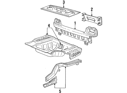 1991 Hyundai Sonata Rear Body Panel Complete-Rear Floor Diagram for 65501-33310