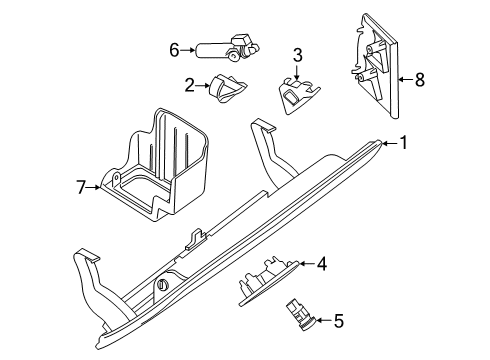 2021 BMW 740i Glove Box LOCK INSERT Diagram for 51169347712