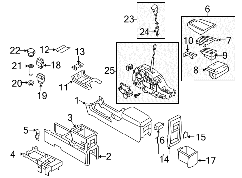 2013 Nissan Murano Gear Shift Control - AT FINISHER - Console Indicator Diagram for 96941-1SX0A