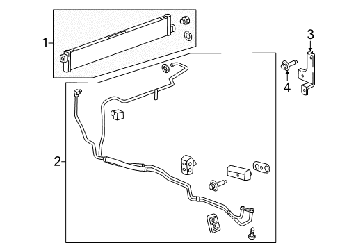 2019 Cadillac CT6 Trans Oil Cooler Hose & Tube Assembly Diagram for 84290075