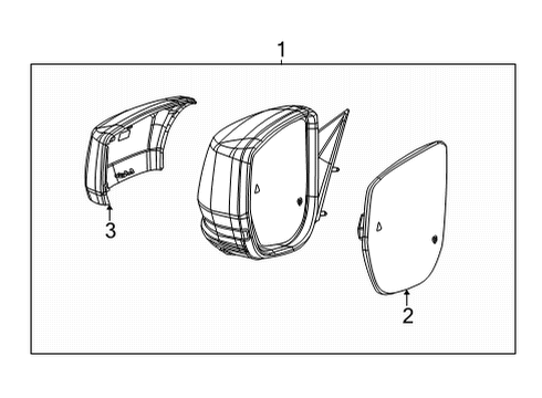 2021 Jeep Grand Cherokee L Mirrors MIRROR REPLACEMENT Diagram for 68522817AA
