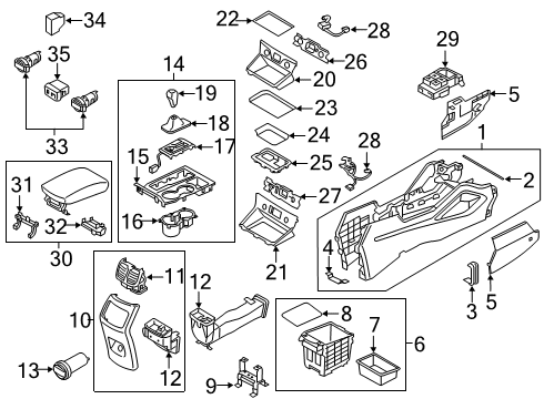 2021 Hyundai Tucson Console Boot Assembly-Shift Lever Diagram for 84640-D3000-TRY