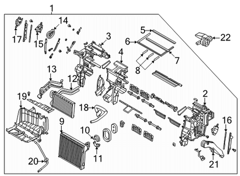 2021 Kia K5 Air Conditioner Cover-Heater Core Diagram for 97141L1000
