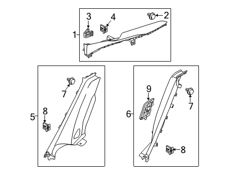 2022 Hyundai Ioniq Interior Trim - Quarter Panels Trim Assembly-Rear Wheel House RH Diagram for 85895-G2000-T9Y