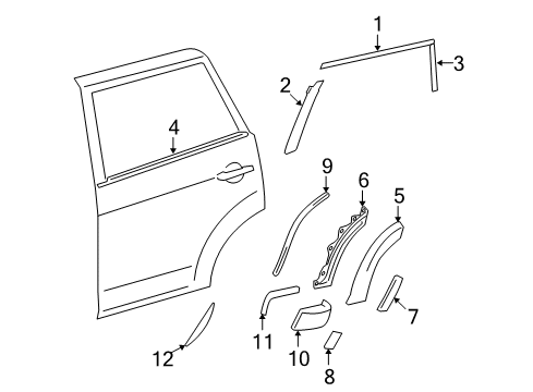 2008 Toyota RAV4 Exterior Trim - Rear Door Flare Diagram for 61681-0R901