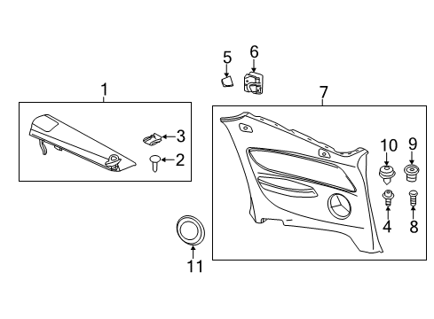 2013 BMW 135i Interior Trim - Quarter Panels Plug-In Nut Diagram for 46637651465