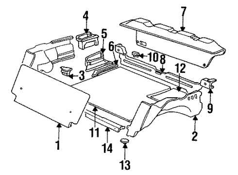 1992 BMW 325i Interior Trim - Rear Body Tail Trim Panel Diagram for 51478122479
