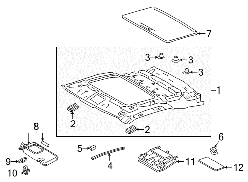 2021 Lexus LC500 Interior Trim - Roof Lamp Sub-Assembly, Map Diagram for 81208-11190