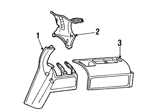 1992 Chevrolet Caprice Interior Trim - Quarter Panels Panel Asm-Quarter Inner Rear Trim Finish *Light Gray Diagram for 10176689