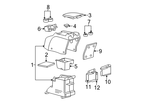 2003 Ford F-150 Front Console Console Panel Diagram for 1L3Z15045D72BAA