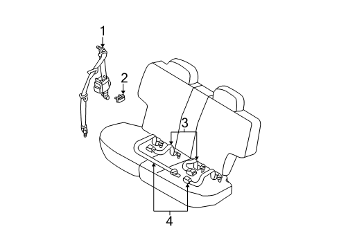 2003 Nissan Pathfinder Seat Belt Hook Assy-Seat Belt Diagram for 88890-0N000