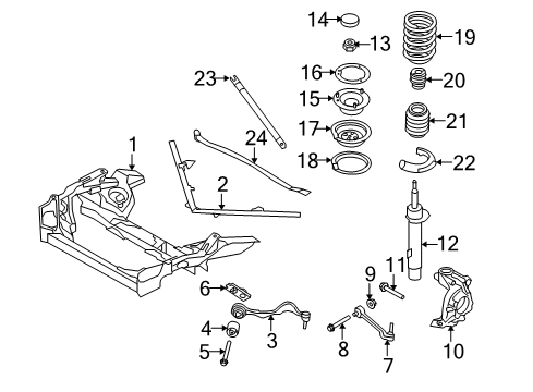 2009 BMW 335i Front Suspension Components, Lower Control Arm, Stabilizer Bar Rod Diagram for 31116768714