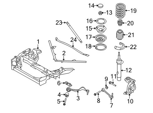 2009 BMW 335i Front Suspension Components, Lower Control Arm, Stabilizer Bar Front Left Suspension Strut Diagram for 31316785591