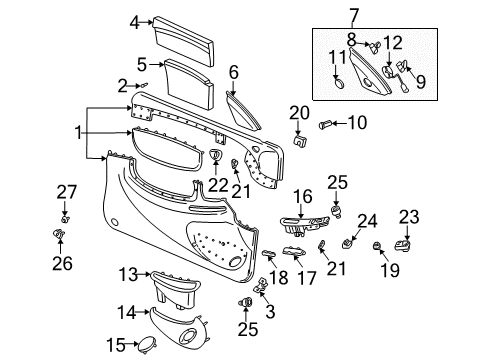 2001 Oldsmobile Alero Interior Trim - Door Switch Asm, Side Window Diagram for 19244692