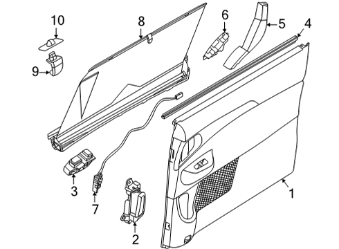 2022 Kia Carnival Interior Trim - Side Door W/STRIP-Rr Dr Belt I Diagram for 83231R0000