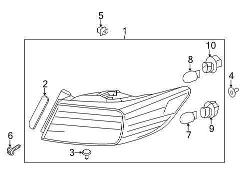 2013 Acura ILX Bulbs Clip, RR. Combination Light Diagram for 90650-TX6-A01