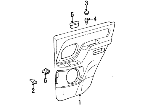 2000 Chevrolet Tahoe Interior Trim - Rear Door Sealing Strip, Rear Side Door Window Inner Diagram for 10393321