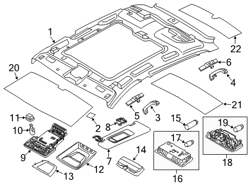 2013 BMW 550i GT Sunroof Drive Unit, Sunroof Diagram for 67619127381