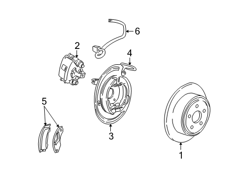 2002 Ford Explorer Sport Rear Brakes Adapter Adjuster Diagram for 3L2Z-2A638-AA