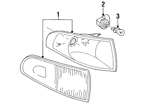 1995 Ford Mustang Bulbs Park/Marker Lamp Diagram for F4ZZ-13200-A