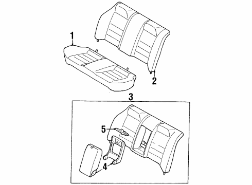 1997 Nissan Altima Rear Seat Components Cushion Assembly Rear Seat Diagram for 88300-2B100