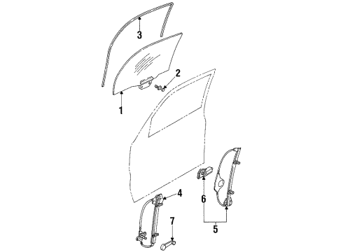 1998 Mercury Mystique Front Door Window Switch Diagram for F8RZ-14529-CA