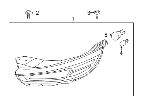 2021 Hyundai Venue Signal Lamps Lamp Assembly-Day Running Light, RH Diagram for 92208-K2100