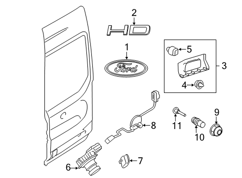2015 Ford Transit-350 Parking Aid Holder Diagram for BK3Z-6125040-A