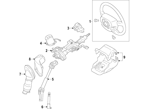 2019 Lexus NX300h Steering Column & Wheel, Steering Gear & Linkage Position Sensor Diagram for 8924B-0R020