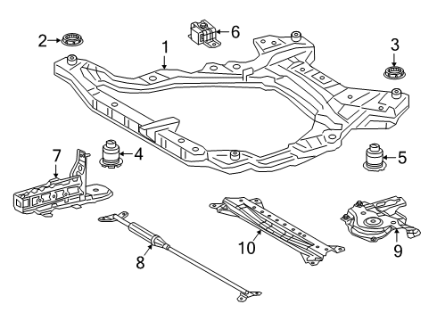 2021 Lexus ES250 Suspension Mounting - Front DAMPER, Suspension T Diagram for 48691-33040