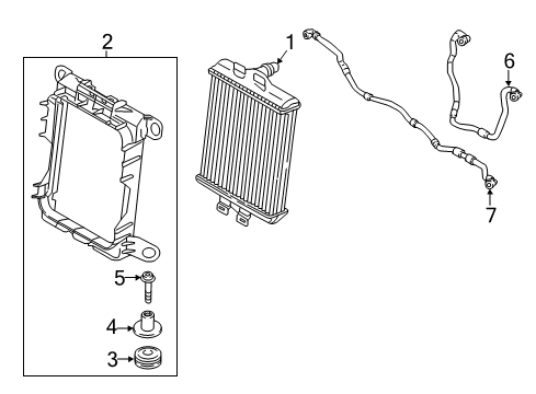 2015 BMW ActiveHybrid 3 Radiator & Components Radiator Coolant Hose Diagram for 17127634965