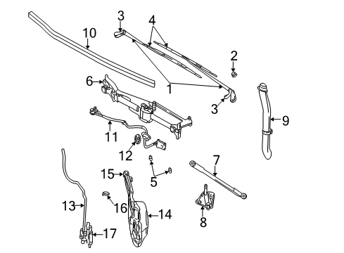 2003 Chrysler Voyager Wiper & Washer Components Arm WIPER-Front WIPER Diagram for 5096133AA