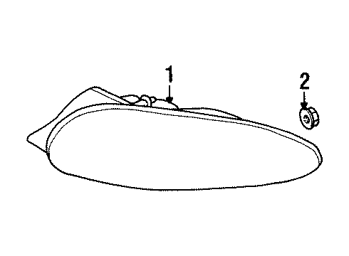 1999 Chrysler LHS Tail Lamps Lamp-Tail Stop Turn Diagram for 4780059AH