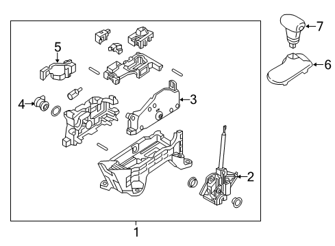 2020 Kia Optima Center Console Boot Assembly-Shift LEVE Diagram for 84645D4000WK