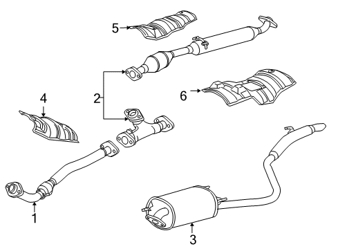 2007 Toyota Sienna Exhaust Components Converter & Pipe Diagram for 17420-0P090